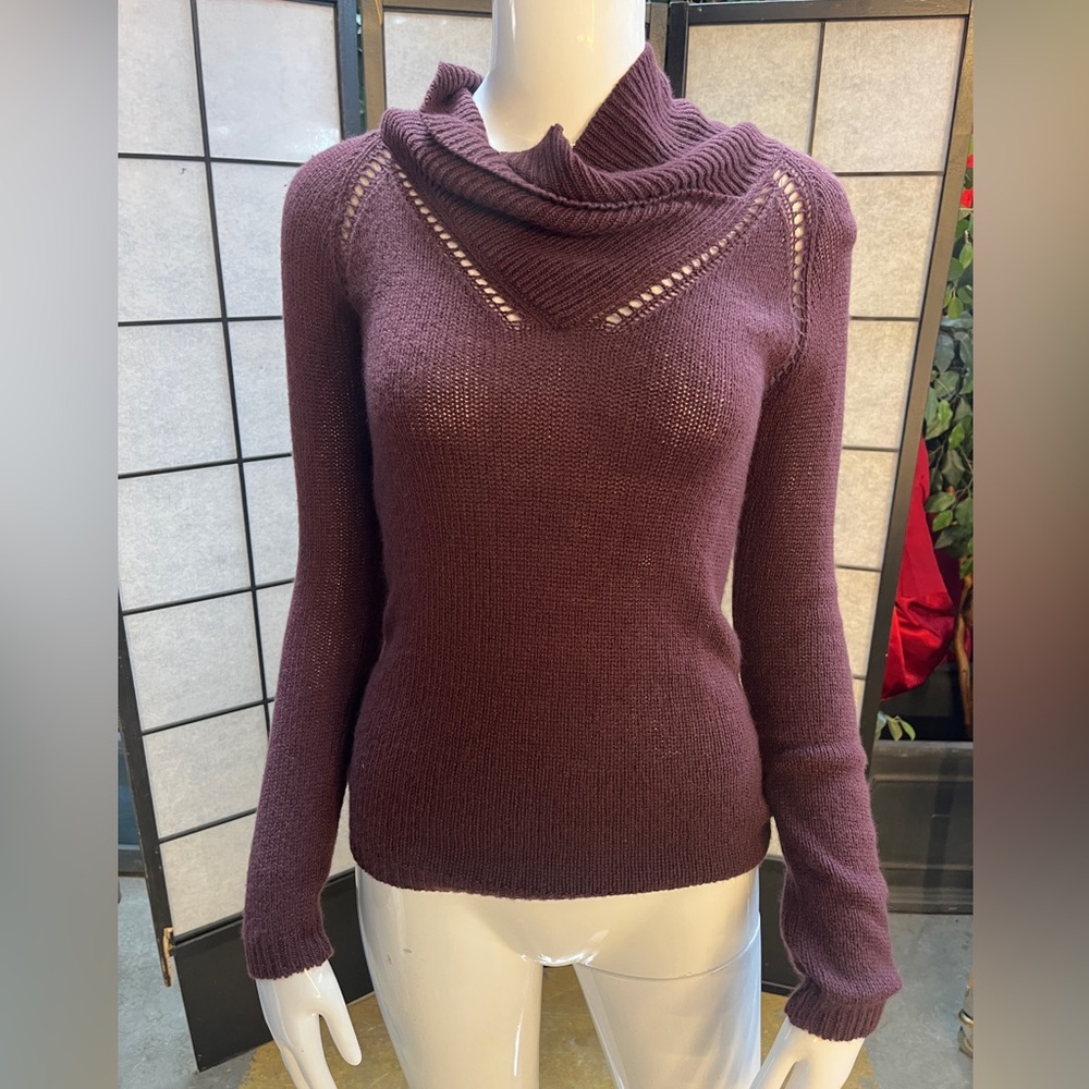 Burberry Deep Purple Cowl Neck Sweater